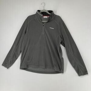 Craghoppers Men Sweater XL Gray Fleece Quarter Zip Long Sleeve Hiking Mid Layer